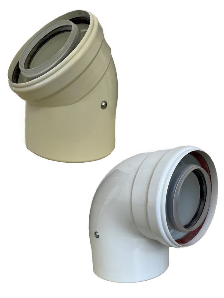 Uzman Ofenrohr 90° Abgasbogen Ø 80/125 mm Winkel, Abgas-Rohr Abgassystem, (1-tlg)