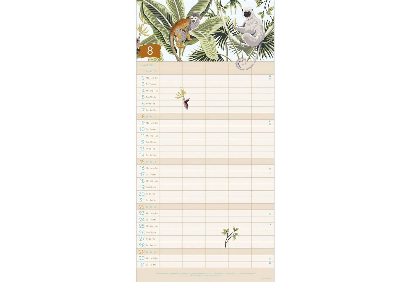 Wandkalender Jungle 2027 Bild 5