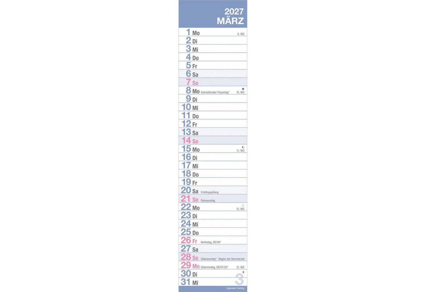 Wandkalender GROSSDRUCK Streifenplaner XL 2027 Bild 4