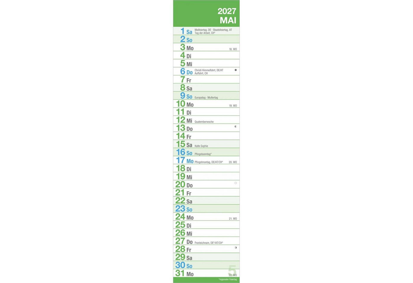 Wandkalender GROSSDRUCK Streifenplaner XL 2027 Bild 5