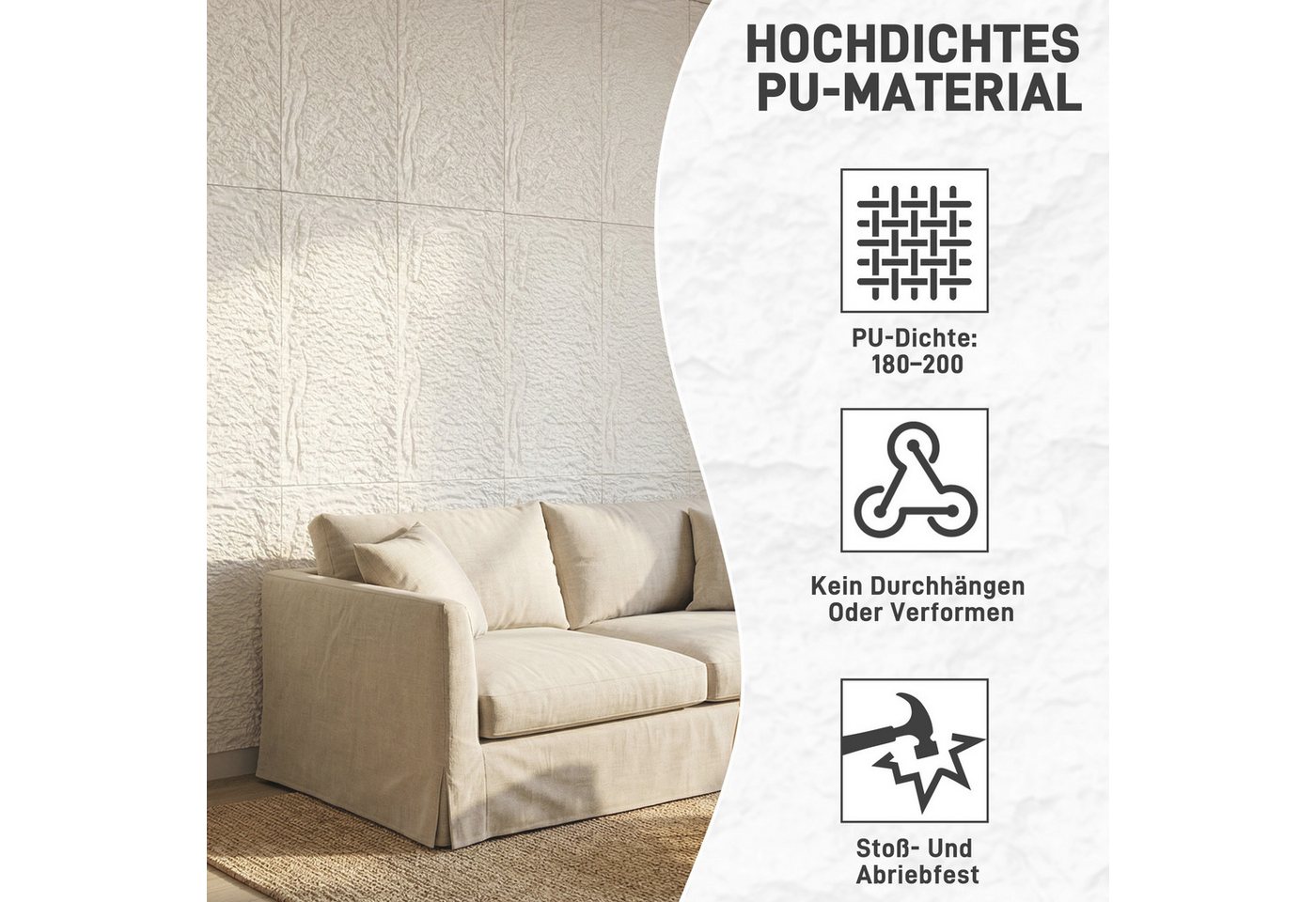 FIVMEN 3D Wandpaneel 120x60 cm Steinoptik Polystyrol Wandverkleidung 5cm dick, (6-tlg) Leichte Deckenpaneele & Wandplatten, für Wohnzimmer Küche Bild 3