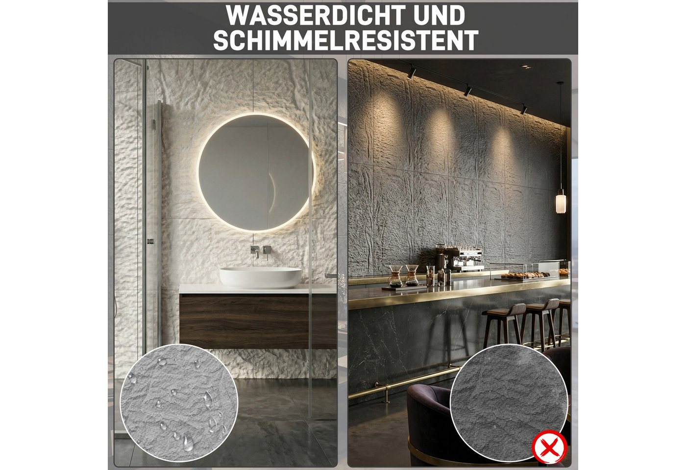 FIVMEN 3D Wandpaneel 120x60 cm Steinoptik Polystyrol Wandverkleidung 5cm dick, (6-tlg) Leichte Deckenpaneele & Wandplatten, für Wohnzimmer Küche Bild 4