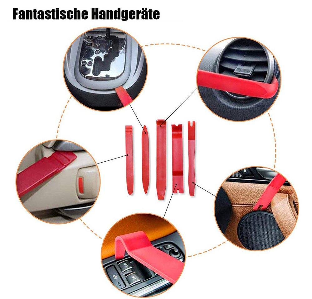 AFKSMILE Leisten-Befestigungsclips 716 Stücke Auto Befestigung Clips, Universal Türverkleidung Klammern, (716-St), Kfz Werkzeug mit Demontage Werkzeuge, Schwammig Kissen und Kabelbinder