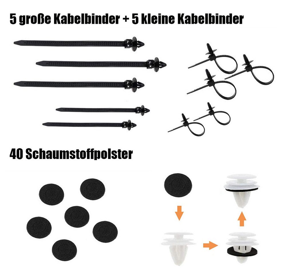AFKSMILE Leisten-Befestigungsclips 716 Stücke Auto Befestigung Clips, Universal Türverkleidung Klammern, (716-St), Kfz Werkzeug mit Demontage Werkzeuge, Schwammig Kissen und Kabelbinder Bild 2