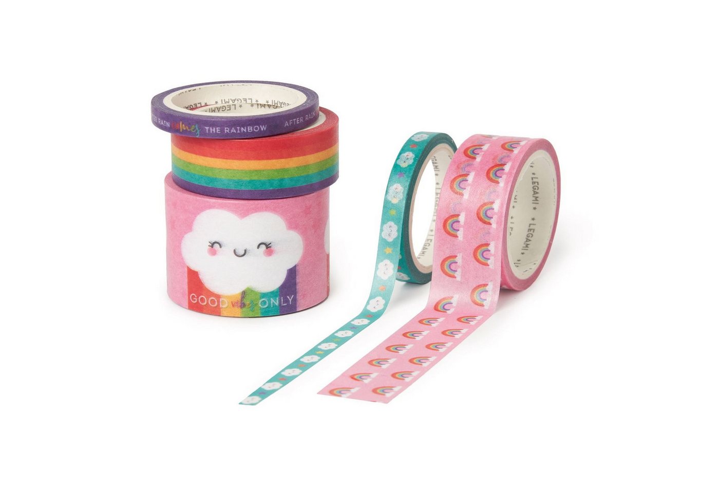 Legami Schülerkalender Legami Set mit 5 Papier-Klebebändern - Tape By Tape - Regenbogen