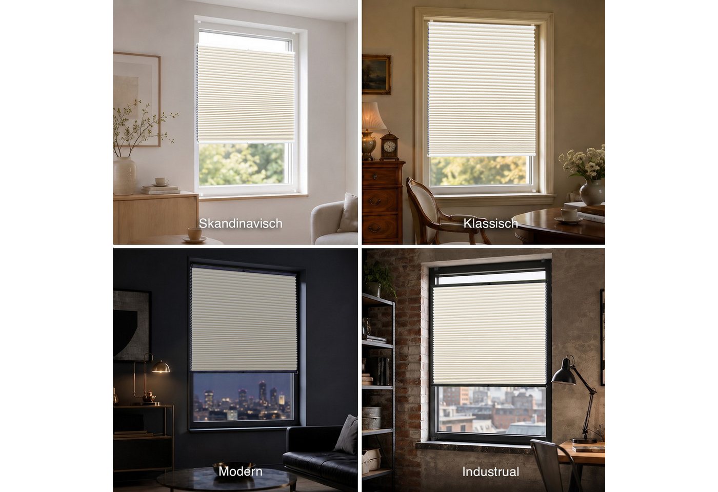 Rikmani Plissee Thermo Fensterplissee ohne Bohren, Champagner, 40x130, verdunkelnd, Klemmfix, Langlebige Premium-Qualität, Thermo Plissee Bild 5
