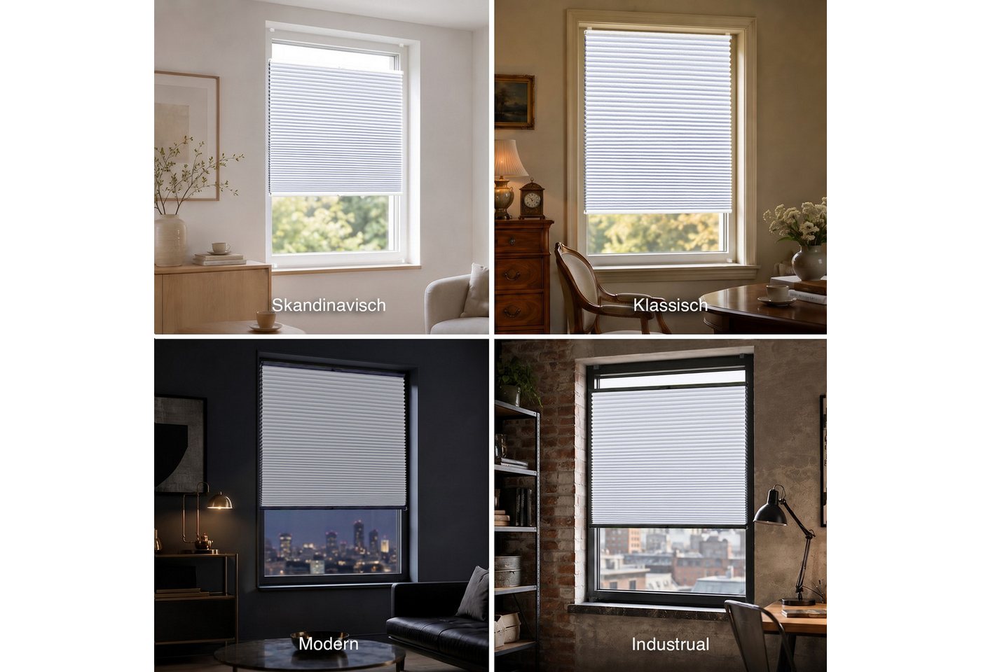 Rikmani Plissee Thermo Fensterplissee ohne Bohren, Weiß, 40x120, verdunkelnd, Klemmfix, Langlebige Premium-Qualität, Thermo Plissee