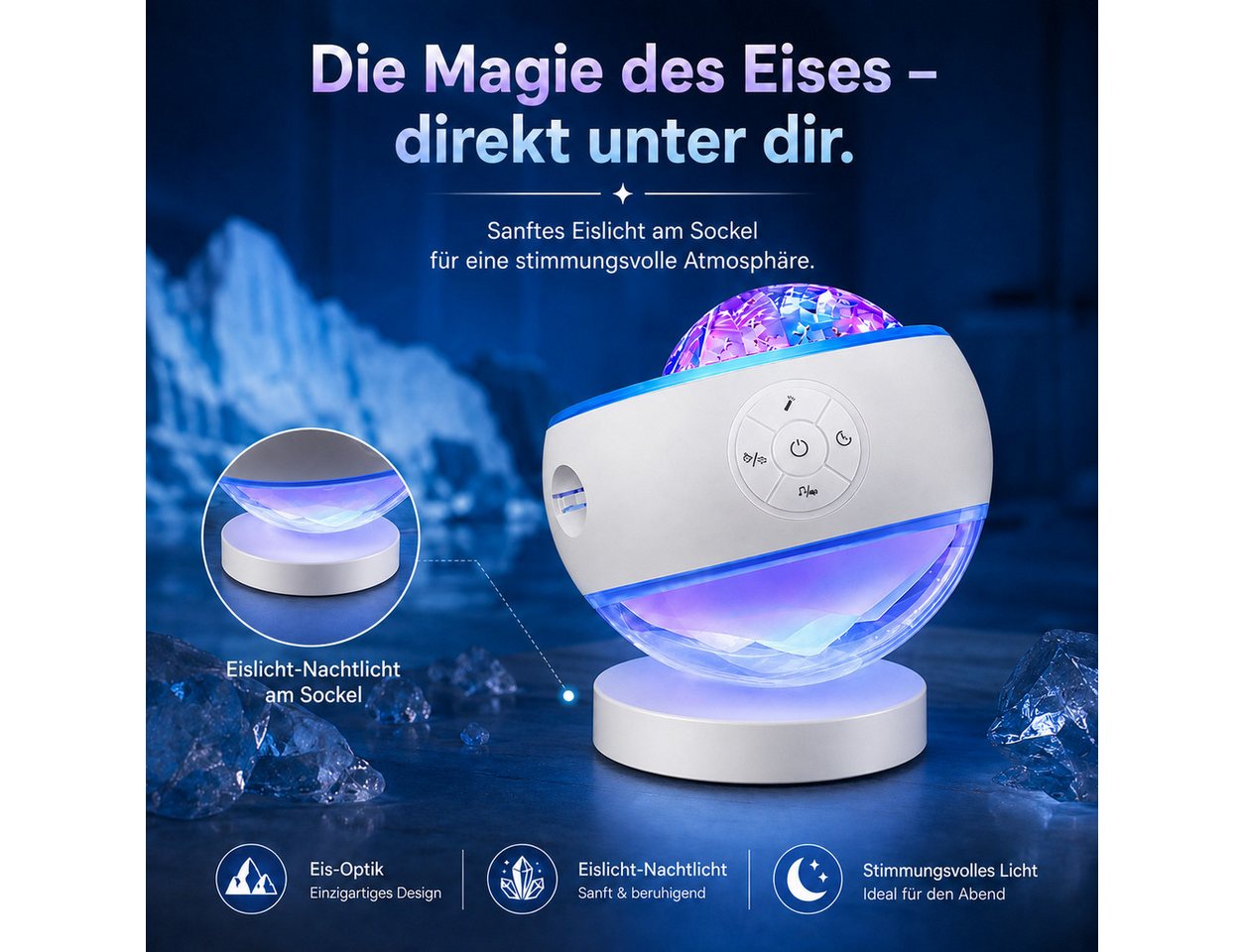 Futicare Nachtlicht LED Sternenhimmel Projektor mit Nordlicht, 16 Farben & 300 Lichtmodi, 5 Motive, Bluetooth-Lautsprecher, 10 Weißrausch-Klänge, Fernbedienung & Timer, Geschenk für Geburtstag & Weihnachten