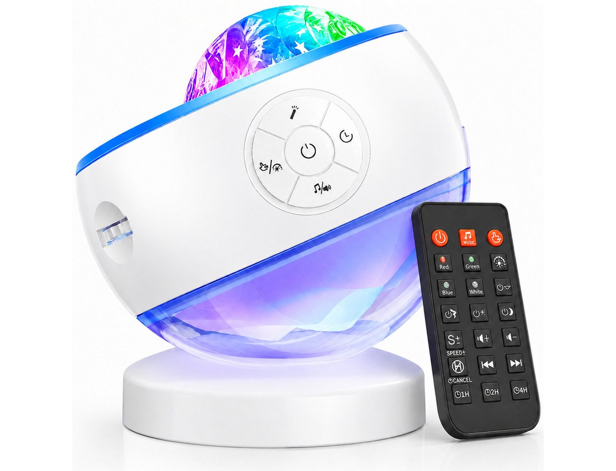 Futicare Nachtlicht LED Sternenhimmel Projektor mit Nordlicht, 16 Farben & 300 Lichtmodi, 5 Motive, Bluetooth-Lautsprecher, 10 Weißrausch-Klänge, Fernbedienung & Timer, Geschenk für Geburtstag & Weihnachten Bild 4