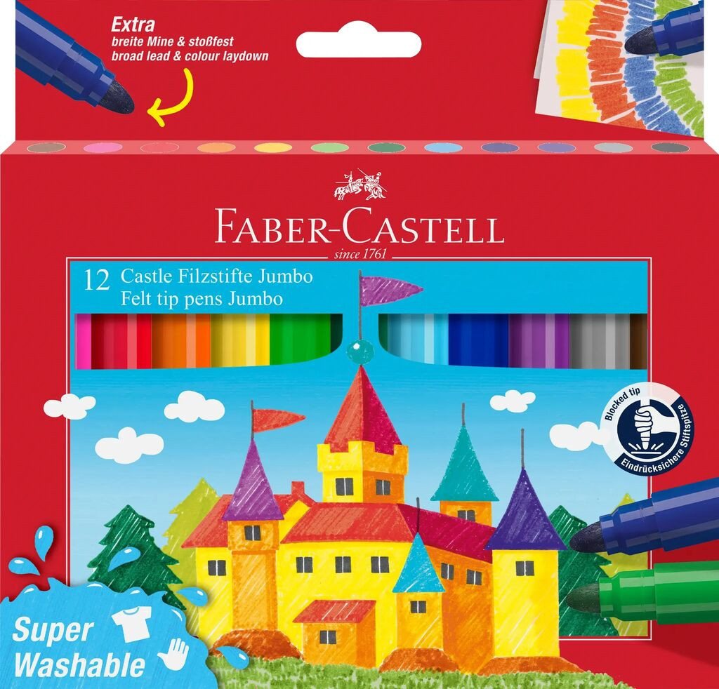 Faber-Castell Filzstift Faber-Castell Filzstift Jumbo Super Washable 12er