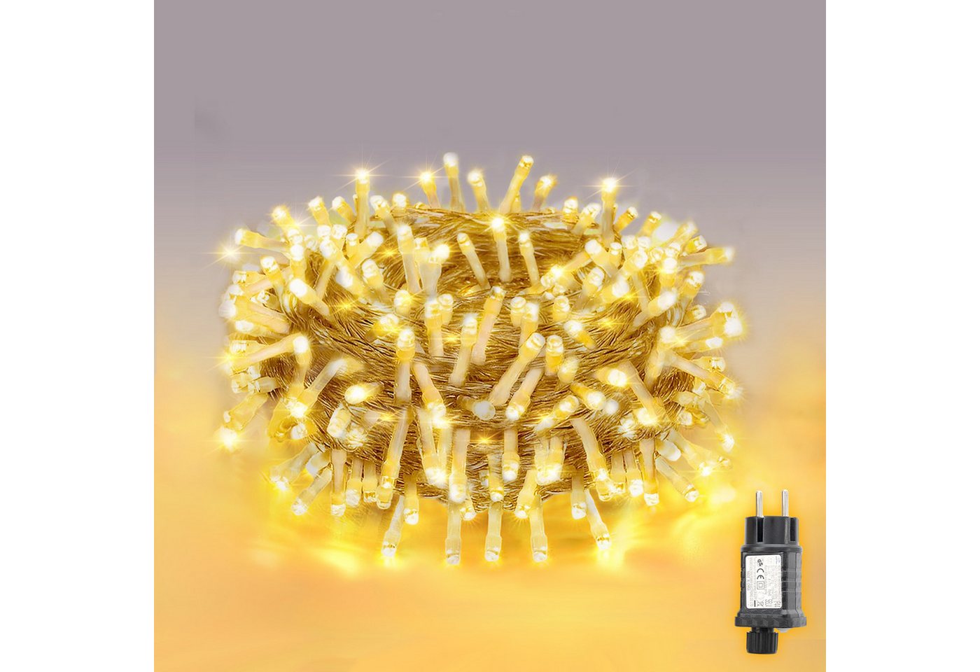 Salcar LED-Lichterkette 2m-100m LED Lichterkette Weihnachtsbaum 20-1660er LED Weihnachtsdeko, 10m 150 LED, 8 Modi und Memory-Funktion, 31V Bild 5