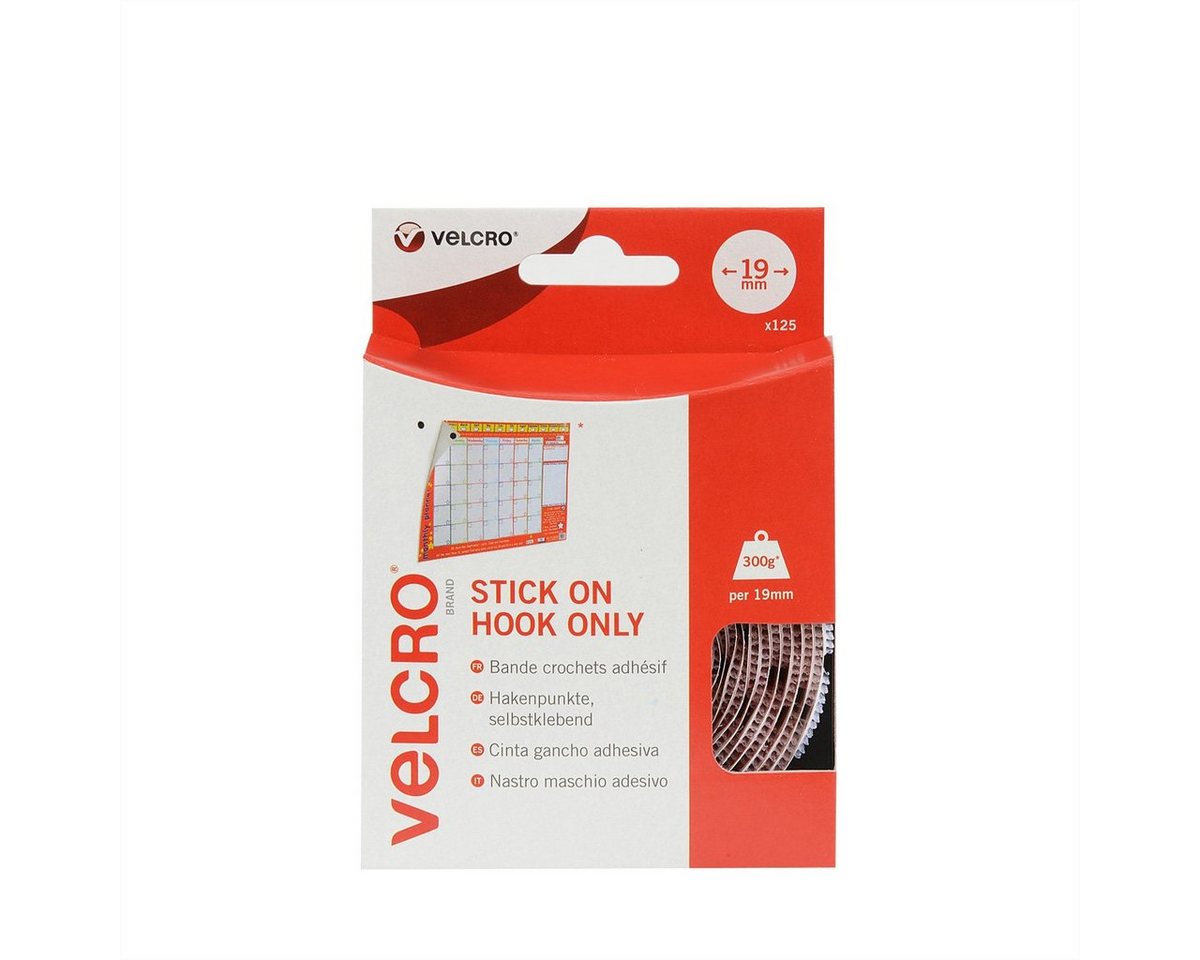 VELCRO Kabelbinder Klettpunkte Selbstklebend Nur Haken 19mm x 125 Weiß, VEL-EC60233 Bild 5