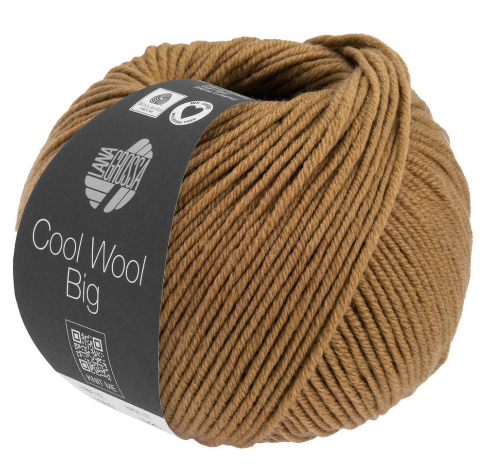 LANA GROSSA COOL WOOL BIG Mélange Extrafeine Merinowolle Häkelwolle, 120 m (Extrafeine Merinowolle für wunderbar weiche Lieblingsstücke, Bringt Zöpfe, Rippen und Strukturmuster ausdrucksstark zur Geltung), 50 g Bild 3