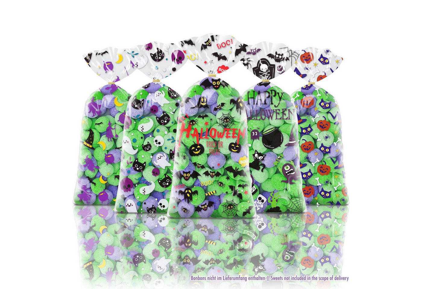SHIBBY Geschenkfolie 50 bunte Tüten zum Selbstbefüllen für diverse Anlässe, Halloween Bild 3