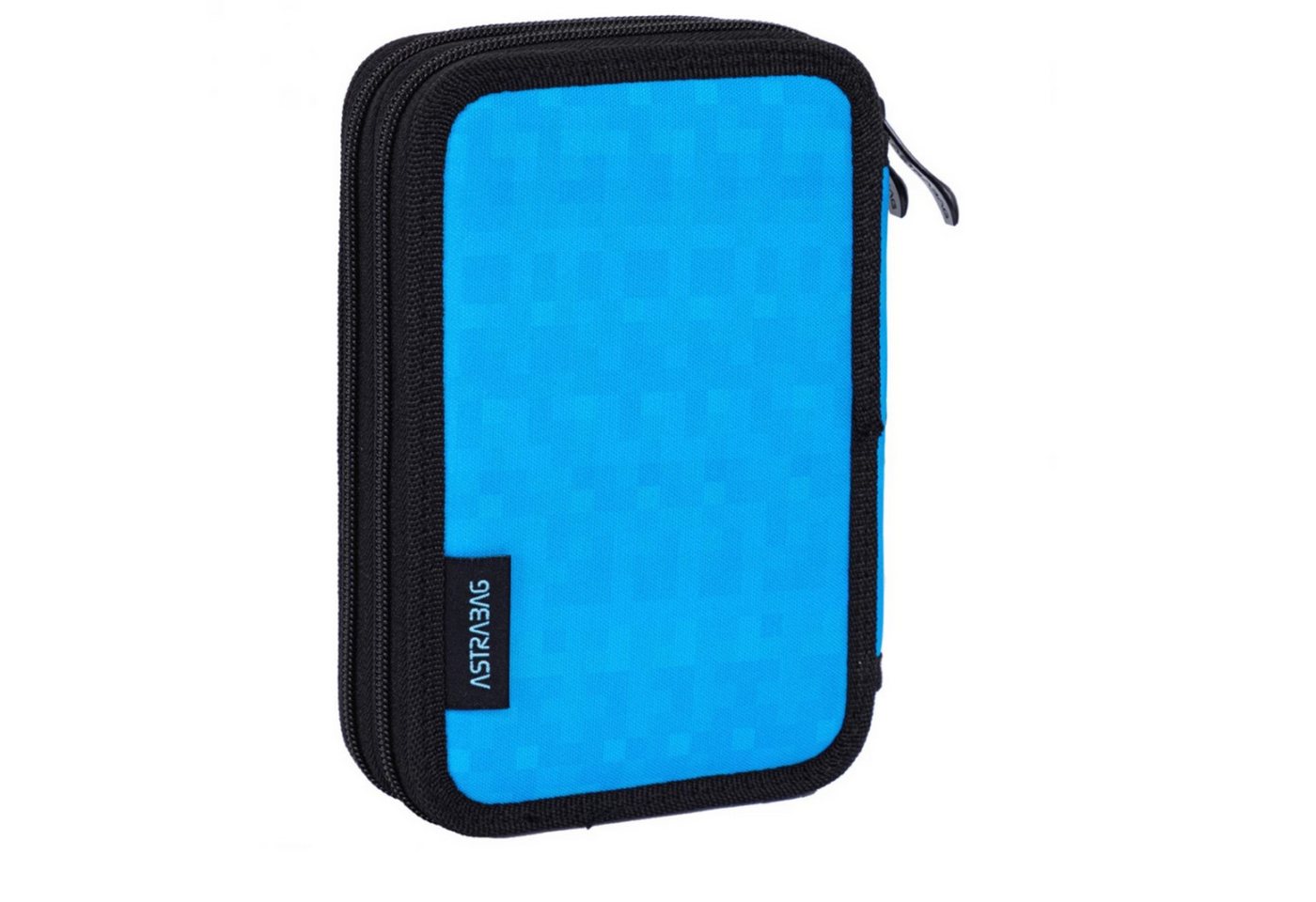 GOLDKIDS Federmäppchen 2 Fächer - Mäppchen für Mädchen und Jungen -, (Federmappe 2-Fach Federtasche, 1-tlg., Gefüllte Schüleretui Schulmäppchen), und Hausaufgabenheft - Blue Pixel