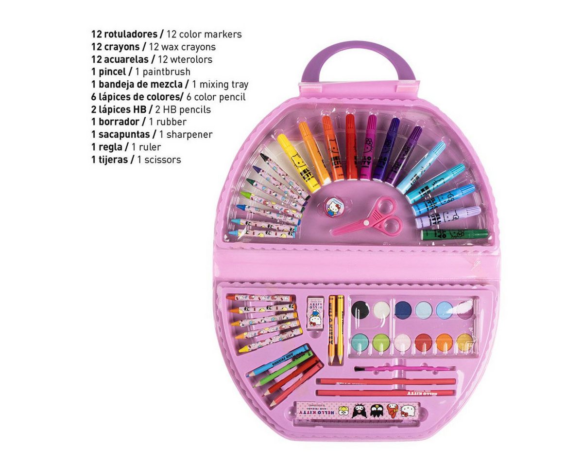 Cerda Kreativset Hello Kitty Ausmal- und Schreibset – Kreatives 50-teiliges Malset, (Mal- und Zeichen-Set für Kinder, Schreib- und Malset mit 50 Teilen) Bild 3