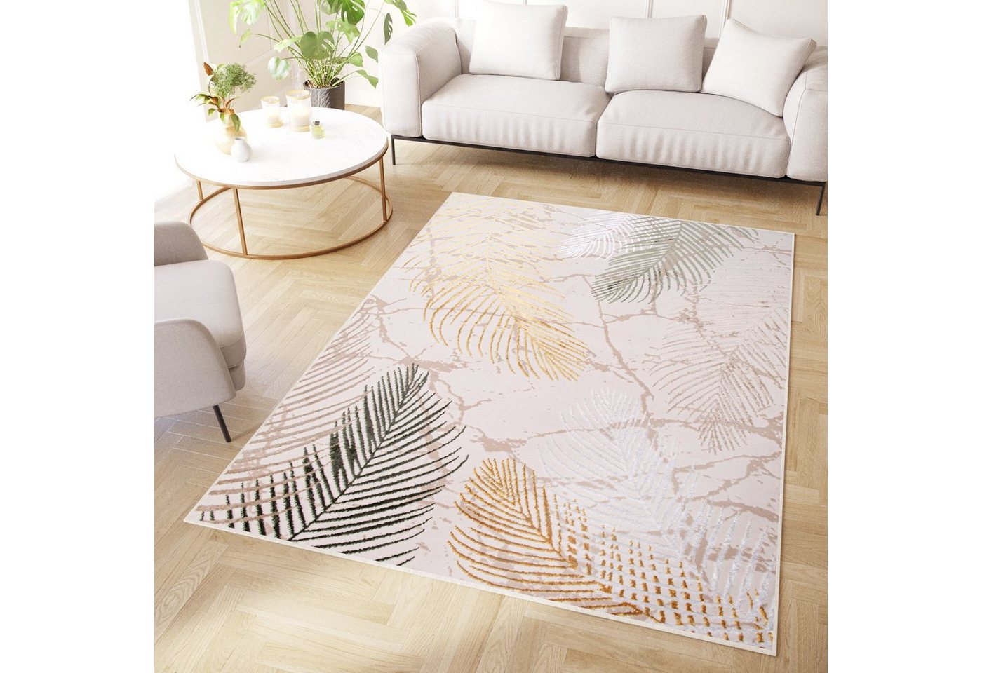 Tapiso Designteppich CRYSTAL, rechteckig, Höhe: 8 mm, Flacher Kurzflor (8 mm), auch für Saugroboter geeignet Bild 5