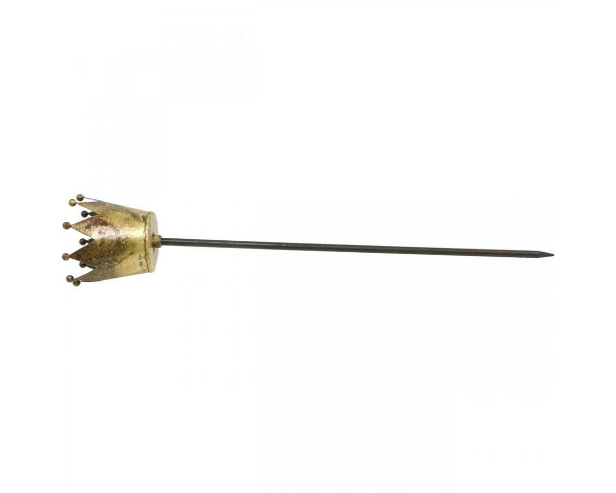 Florists Products Gartenfigur Teelichthalter Krone Messing Deko-Stecker Antik Ø9,5cm H50cm Bild 2