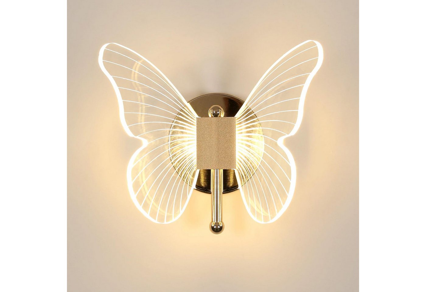 Riserva Wandleuchte Wandlampe Gold Schmetterling Design 10W 3-farbig LED Bild 5