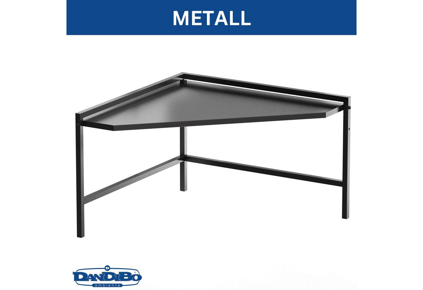 DanDiBo Küchenregal Eckregal Küche Arbeitsplatte Mikrowellenregal 72x72 cm Schwarz 96688 Bild 2