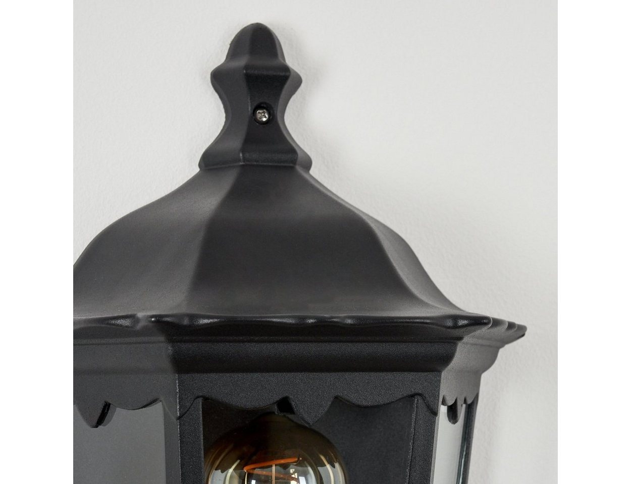 hofstein Außen-Wandleuchte »Viano« Wandlampe in antikem Look aus Metall/Glas in Schwarz-matt/Klar, ohne Leuchtmittel, Wandleuchte m. E27, Außenleuchte Bild 2