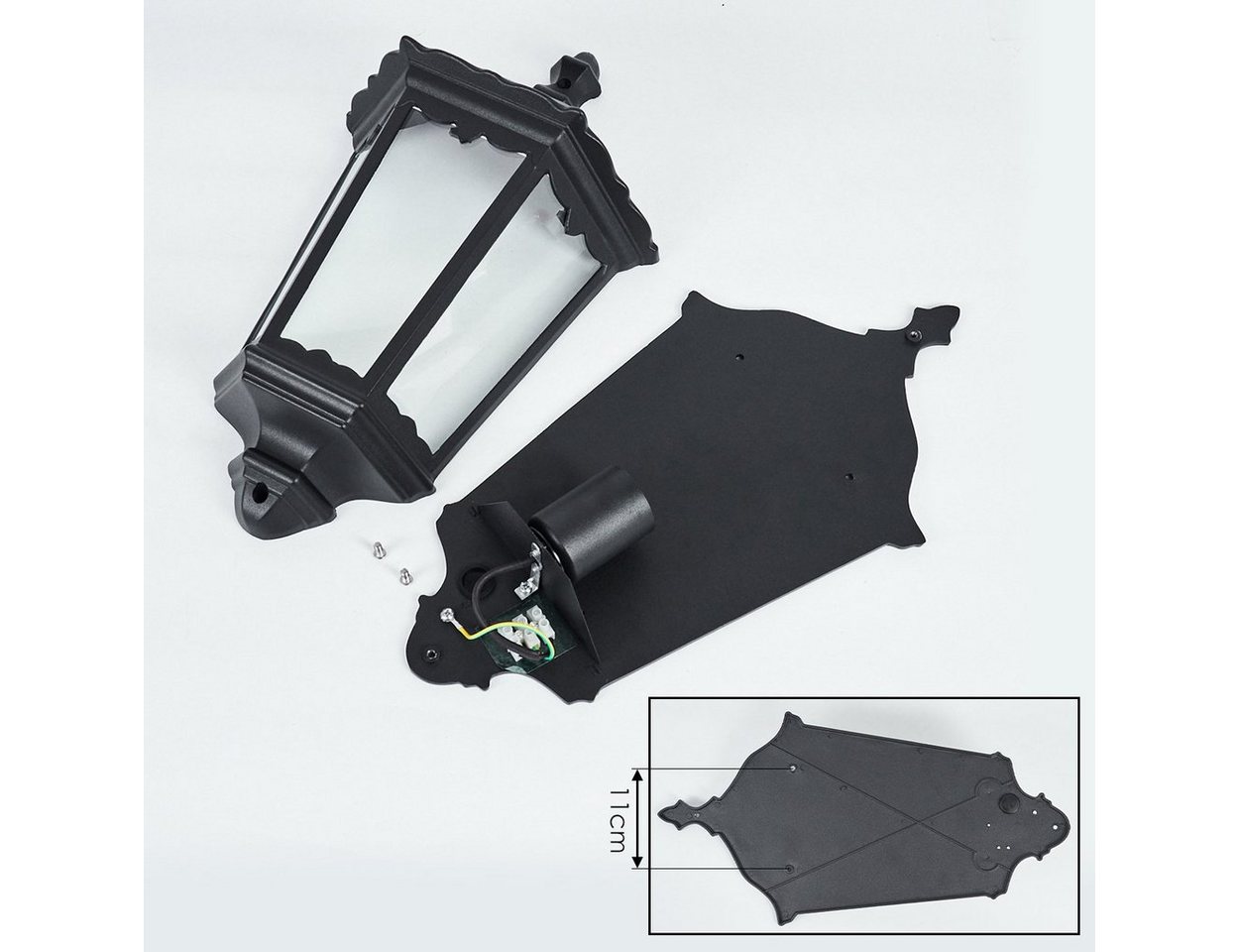 hofstein Außen-Wandleuchte »Viano« Wandlampe in antikem Look aus Metall/Glas in Schwarz-matt/Klar, ohne Leuchtmittel, Wandleuchte m. E27, Außenleuchte Bild 3