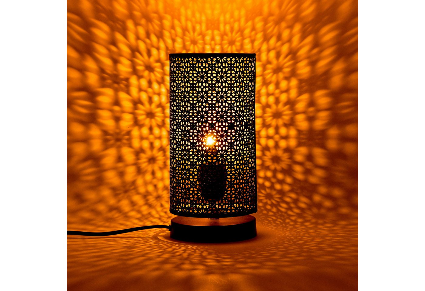 Marrakesch Orient & Mediterran Interior Nachttischlampe 2er Set Moderne Tischlampe Tuza edel aus Metall in Schwarz 25 cm hoch, Leuchtmittel nicht im Lieferumfang, Handarbeit Bild 2