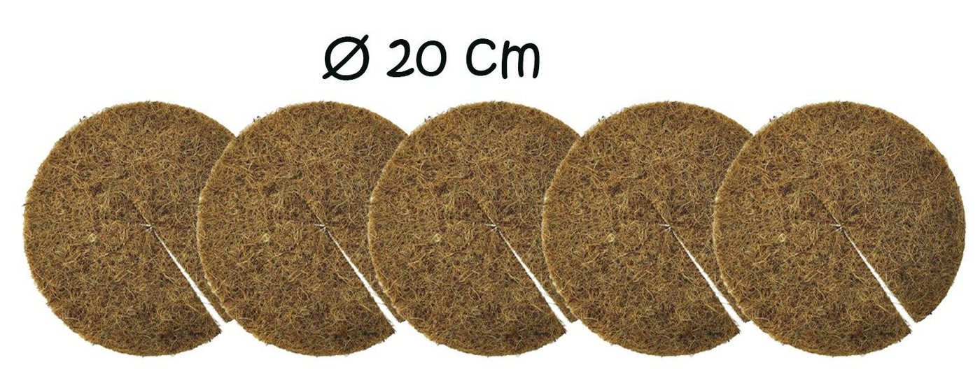 varivendo Winterschutzvlies 5x Kokos Mulchscheiben 200 mm - Braun Pflanzenschutz, (Set, 5-St., Kokos-Mulchscheibe), Kübelabdeckung Plfanzenabdeckung Winterschutzmatte Bild 3