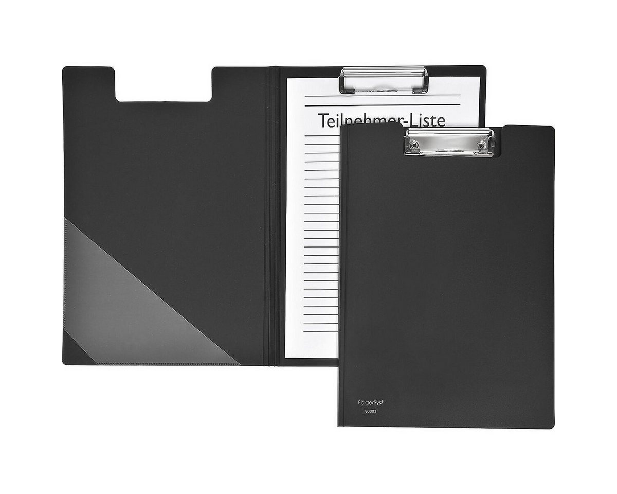 FOLDERSYS Schreibmappe Klemmbrettmappe A4 PP schwarz