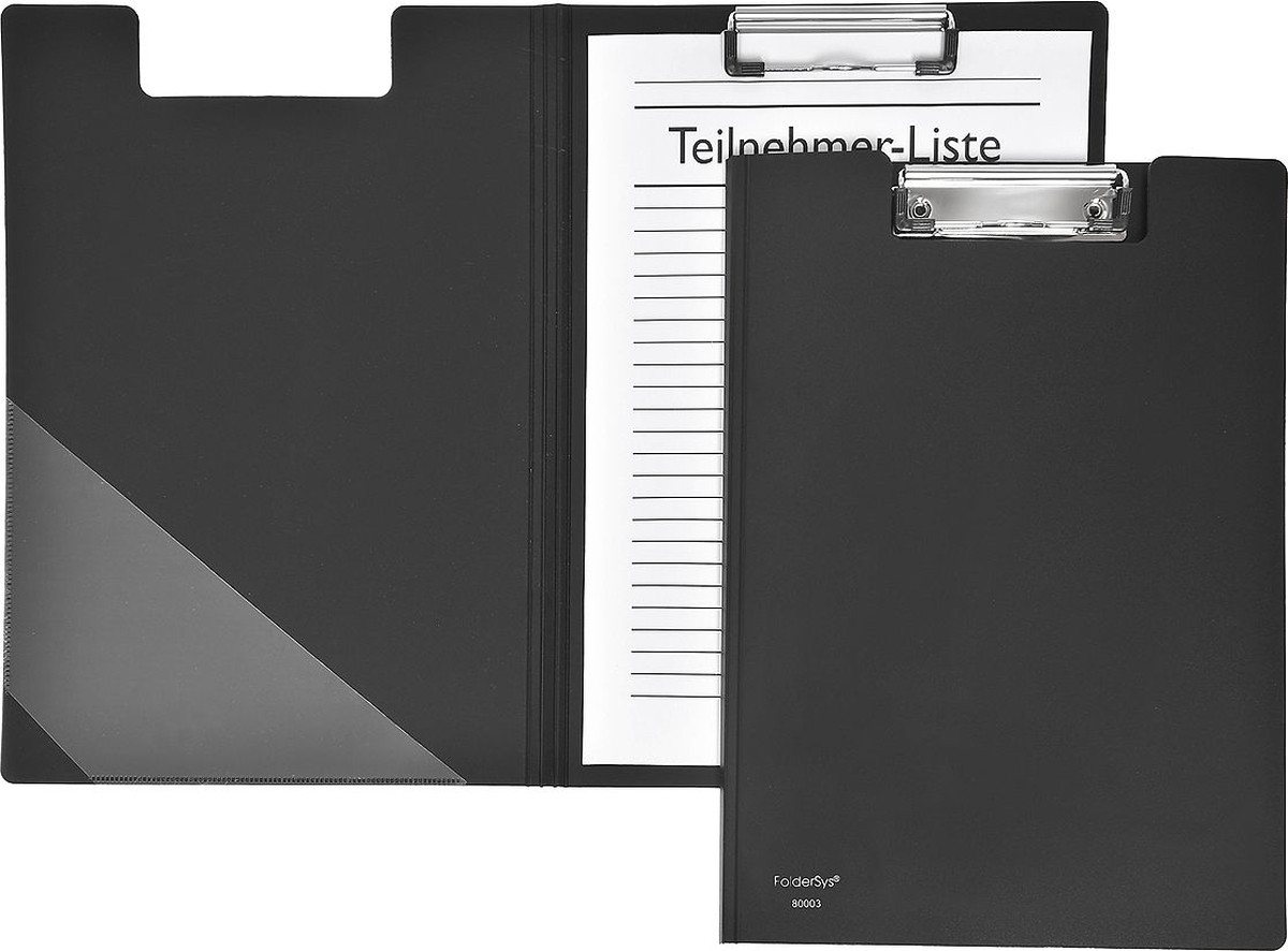 FOLDERSYS Schreibmappe Klemmbrettmappe A4 PP schwarz Bild 2