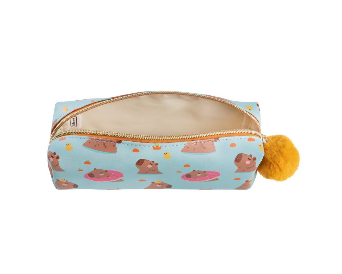 Idena Federmäppchen Idena Schlamper Fluffy Capybara blau 205x60x70mm Verschluss mit Pompom Bild 5