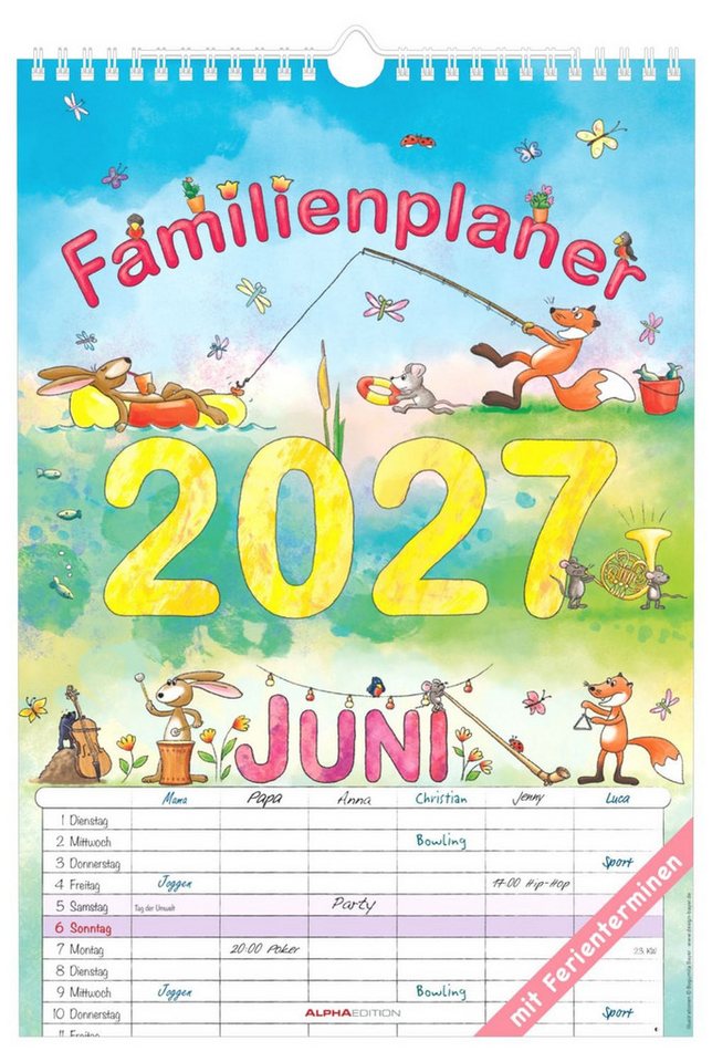 NEUMANN Wandkalender Familienplaner Cartoon 2027