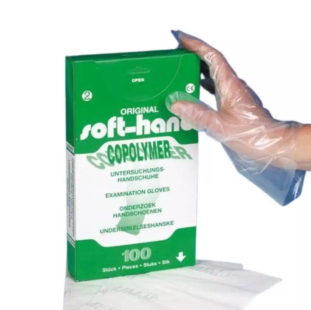 DocMed Einweghandschuhe Soft-Hand Copolymer - unsteril (Pflegehandschuhe, 100-St., Unsteril Untersuchungshandschuhe, Flexibel und komfortabel) Praktische Verpackung:, Leichtes Anziehen Bild 4