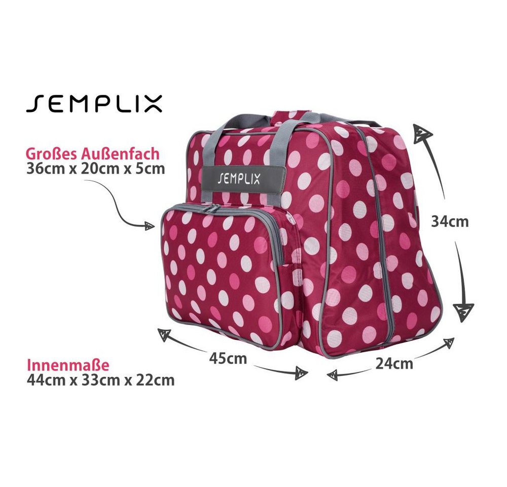 Semplix Nähmaschinentasche - Nähmaschinentasche Polka Dots (beere/rosa) Bild 2