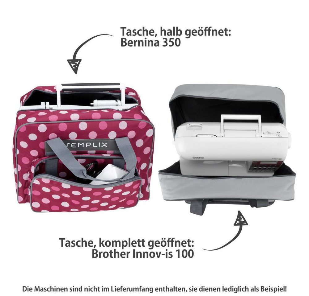 Semplix Nähmaschinentasche - Nähmaschinentasche Polka Dots (beere/rosa) Bild 5