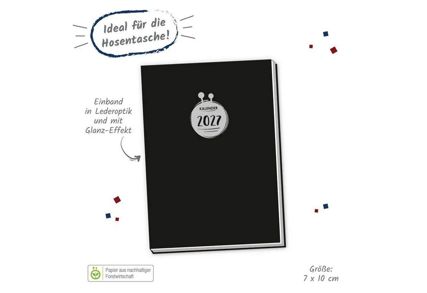 Trötsch Verlag Taschenkalender TRÖTSCH - Taschenkalender A7 Schwarz 2027 Bild 2