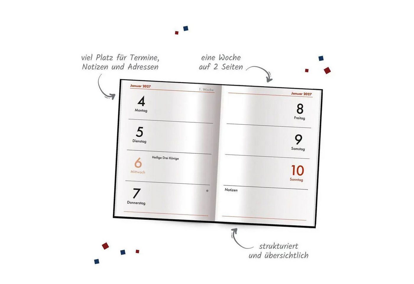 Trötsch Verlag Taschenkalender TRÖTSCH - Taschenkalender A7 Schwarz 2027 Bild 3