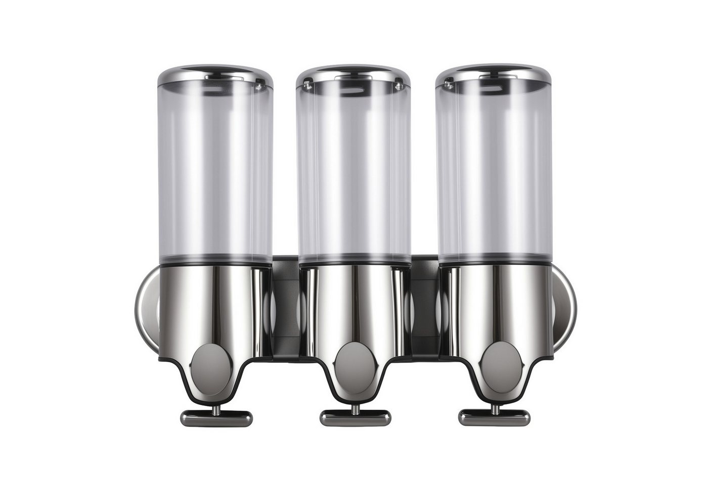 HEYHIPPO Seifenspender Wandseifenspender mit manuellem Druck – 3×500 ml, ABS & Edelstahl, (Lotion-Spender mit transparentem Sichtfenster 31,5×25,5×10,5 cm), 3-Kammer Seifenspender 1500ml,manueller Druck, transparent, für Bad Bild 5