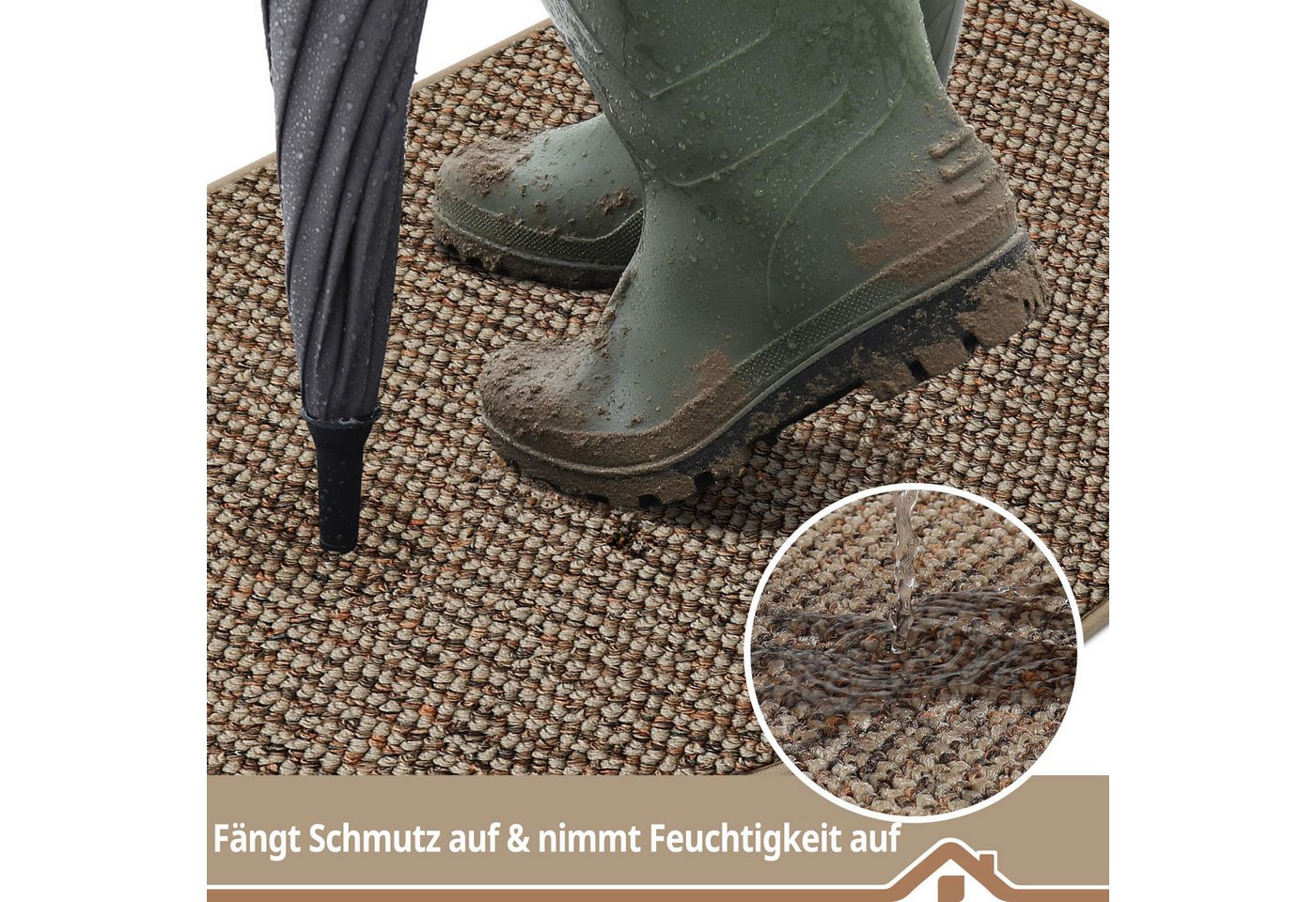 Diwzbyn Fußmatte Sisal-Fußmatte, Halbmond-Kratzmatte, Kratzbrett, strapazierfähige Kratz-Fußmatte für Katzen, dekorative Fußmatte Bild 3