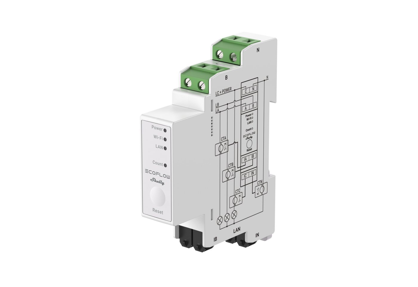 Ecoflow Balkonkraftwerk EcoFlow x Shelly Smart Meter für STREAM Ultra/Pro/AC Pro, (Stromzähler mit 3 CTs, Energiemessung, Echtzeit-Überwachung, LAN, WLAN, Bluetooth, RS485), kompatibel mit EcoFlow Energiesystemen Bild 2