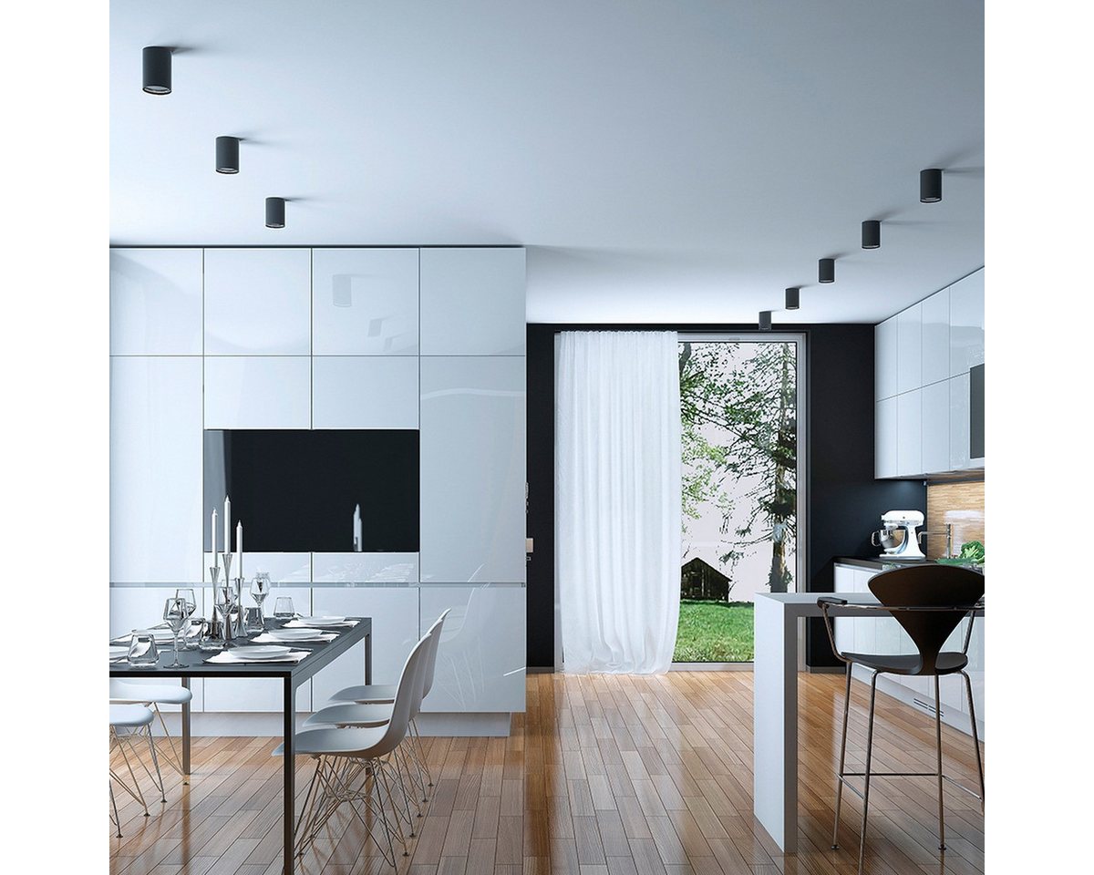 Braytron LED Deckenleuchte LED Aufbauspot GU10 – Schlankes Design in Weiß oder Schwarz, ohne Leuchtmittel, Schmales Design, dezenter Aufbauspot