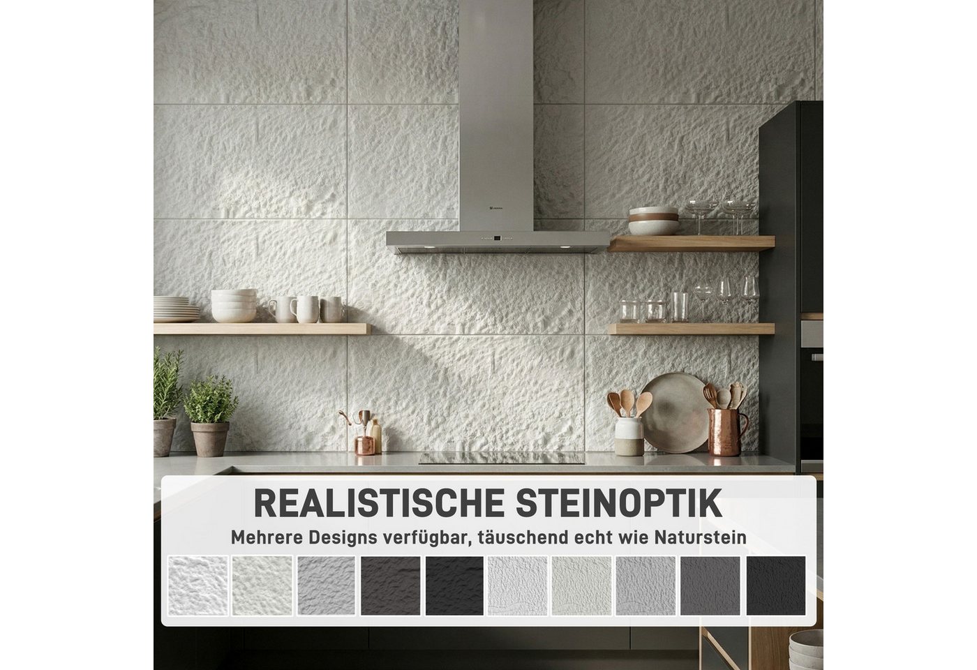 FIVMEN 3D Wandpaneel 120x60 cm Steinoptik Polystyrol 3cm dick Leichte Deckenpaneele, (2-tlg) für Wohnzimmer Küche Bad Schlafzimmer, 2 Stück/3 Stück Bild 4