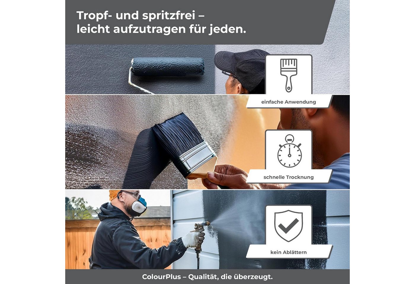 ColourPlus Dachfarbe Sockel- & Dachfarbe, hochdeckend, wetterbeständig, UV-stabil, wasserdampfdiffusionsfähig Bild 5