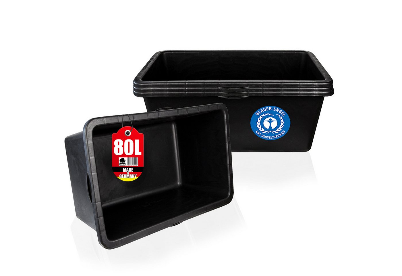 BigDean Mörtelkasten 3x Mörtelwanne 80 L Eckig Miniteich Baueimer Made in Germany, (Set, 3-tlg., Mörtelwanne), Vielseitig, Speiswanne, Mörtelwanne, Zementwanne, Mini Teich. Bild 5
