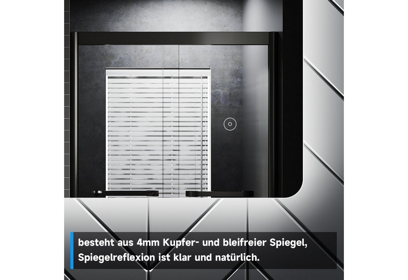 SONNI Badspiegel Badezimmerspiegel mit Beleuchtung, 80 x 60, LED, Antibeschlage, Wandspiegel,IP 44, Rasierspiegel, Energiesparend