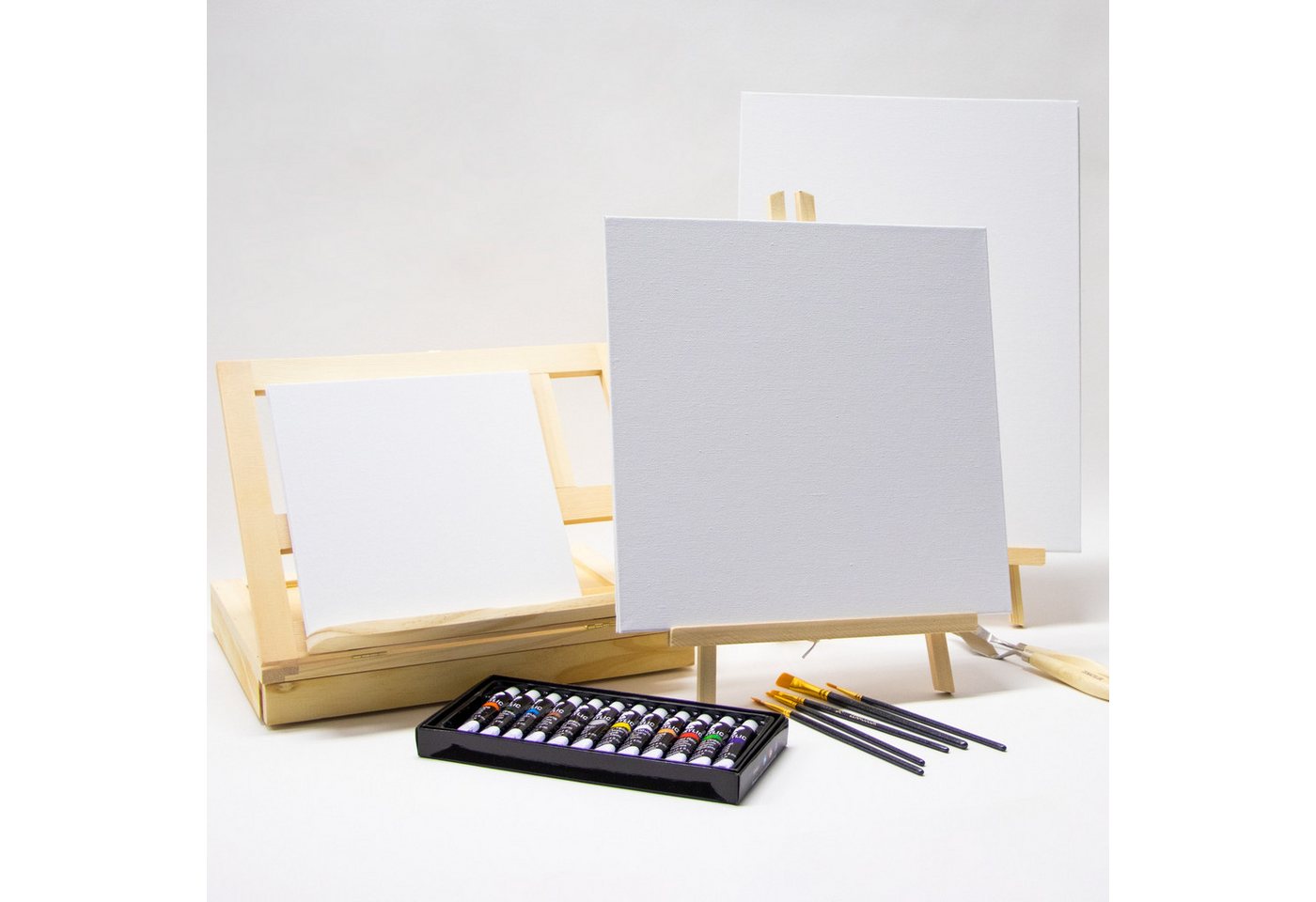 M MERCEO Leinwand, 9er-Set Malkarton Malpappe (je 3 Stück 20x20cm, 30x30cm, 30x40cm)