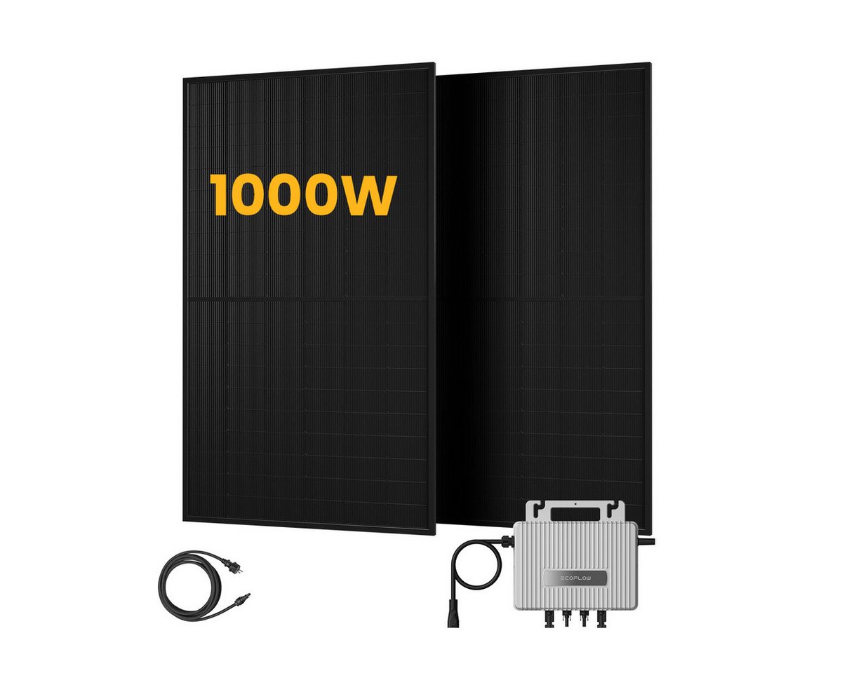 Ecoflow Balkonkraftwerk 1000Wp Komplettset inkl. EcoFlow 800W Wechselrichter, (Plug & Play Installation), mit 2×500Wp Full Black Modulen Bild 5