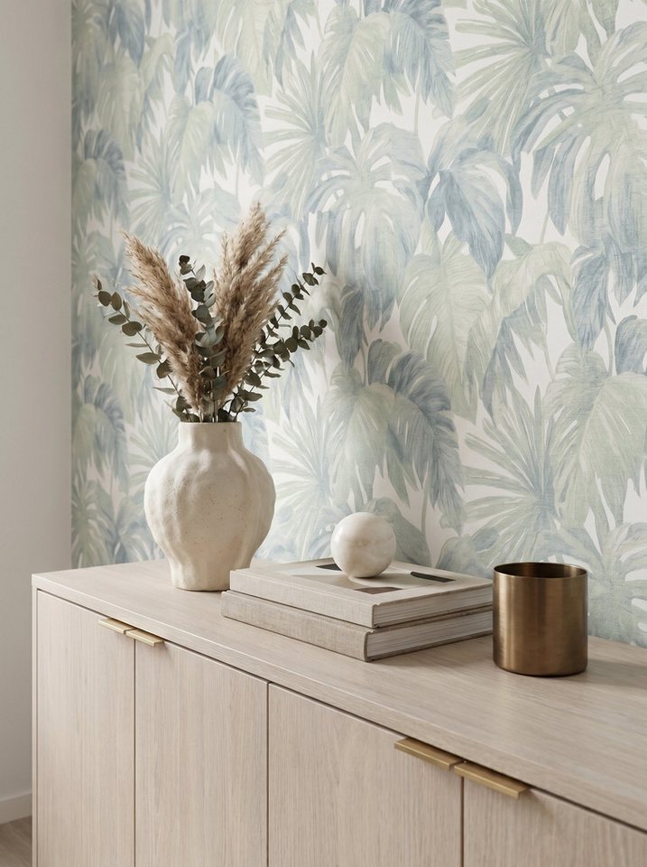 Newroom Vliestapete Kelmira Grün Tapete Vliestapete Blumen, Floral, Blumenranke, strukturiert, Mustertapete Bild 5
