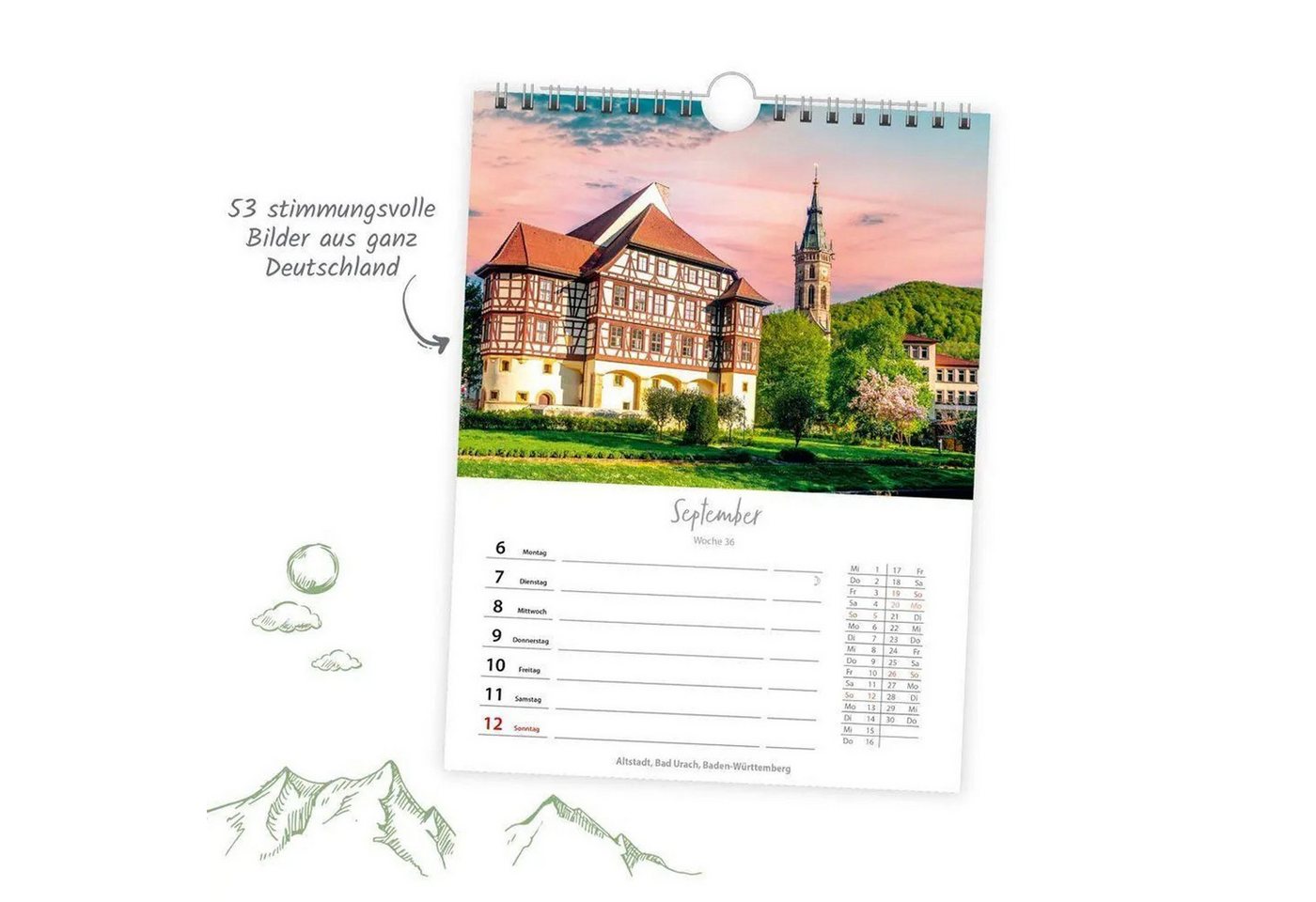 Trötsch Verlag Wandkalender TRÖTSCH - Wochenkalender zum Hängen Deutschlandreise 2027 Bild 3