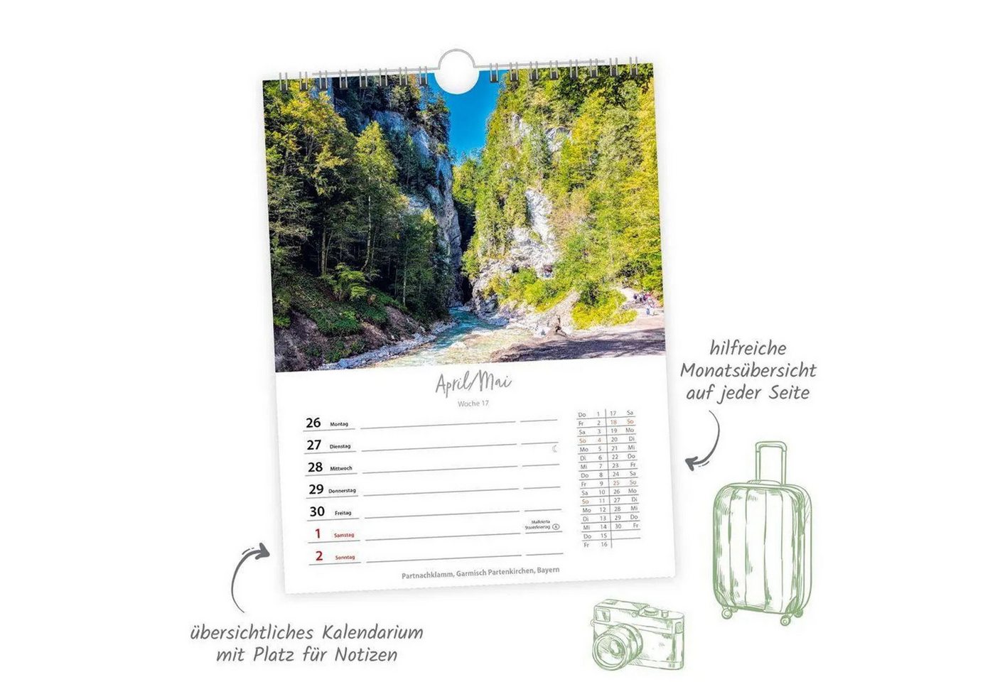Trötsch Verlag Wandkalender TRÖTSCH - Wochenkalender zum Hängen Deutschlandreise 2027 Bild 5